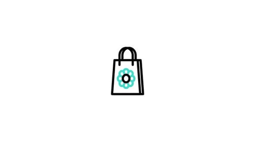 Icono animado de bolsa de compras