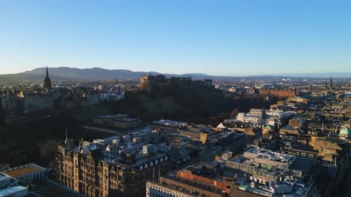 Aerial view of Edinburgh Castle, Edinburgh, Scotland.