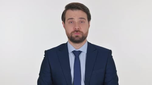 Man in Suit Pushing Away and Rejecting