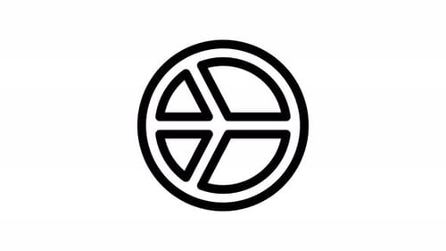 Flat Design Peace Sign Outline Reveal Animation