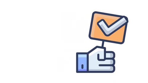 Animated Hand Holding Approval Sign with Checkmark