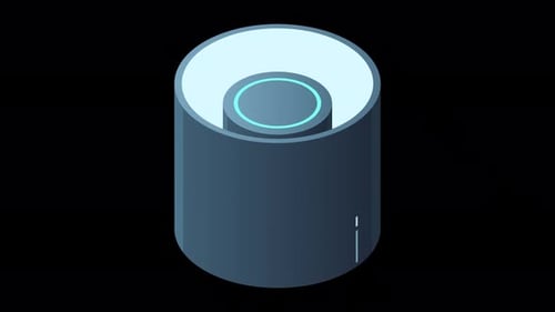 Animação isométrica de banco de dados em nuvem. Computação em nuvem e armazenamento em nuvem de arquivos. Tecnologia moderna