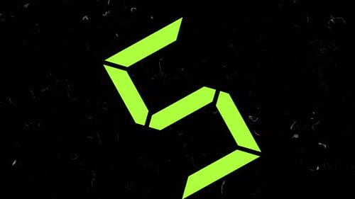 Green Digital Countdown Numbers for Timed Events