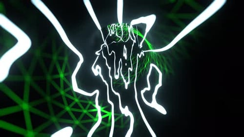Weißer und grüner hypnotischer psychedelischer Portal-Hintergrund Vj Loop In 4K