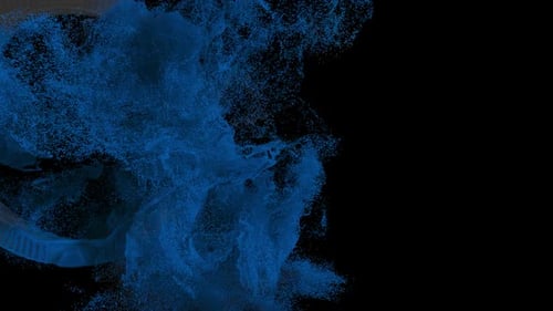 Dynamic Blue Particle Cloud Explosion Transition