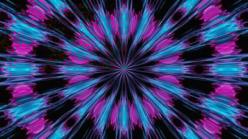 Abstract colorful blue gradient circle vj loop kaleidoscope illusion