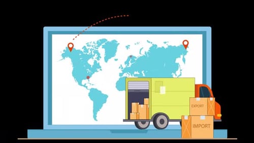 Animated Global Shipping and Logistics Flat Design