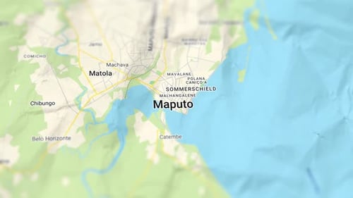 Maputo Capital Of Mozambique Paper Map, Slider Shot