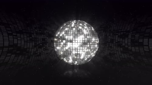 Shining Disco Ball with Reflective Light and Animated Background