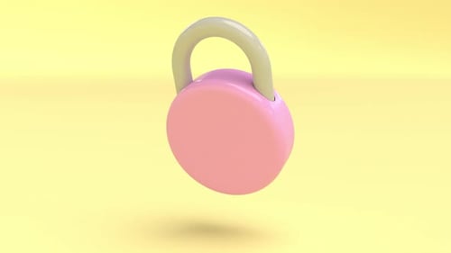 Pink Plastic Lock Rotate Intro Able to Loop Seamless