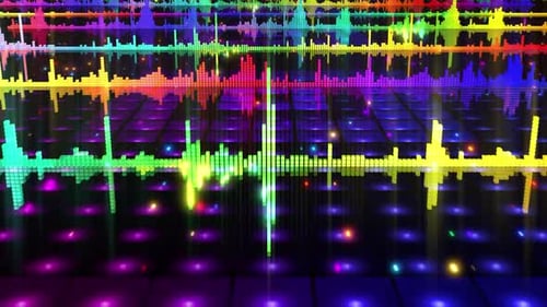 Vibrant Neon Audio Spectrum Visualizer Loop Background