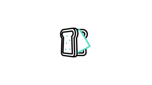Animated Flat Design Bread Slice Icon Loop
