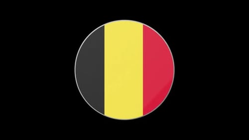 Metallic 3D Belgium Flag Circle Spinning Animation