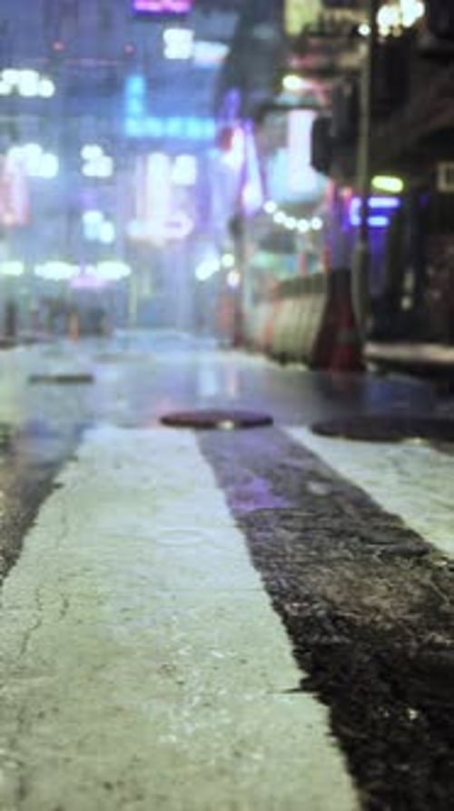 City Street With White Painted Line