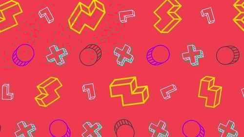 Fond animé abstrait de Memphis Design