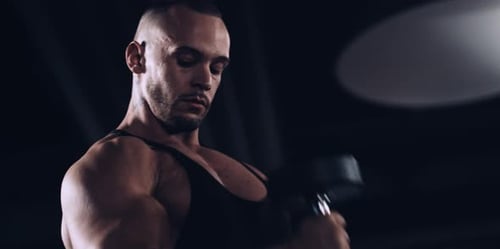 Bodybuilder in a Gym
