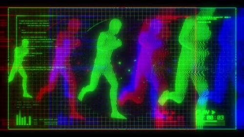 Human Figures Running RBG Digitalbildschirm