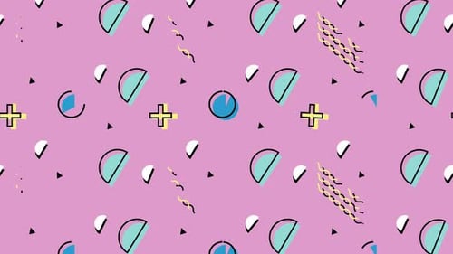 Seamless Looping Retro Geometric Shapes Background