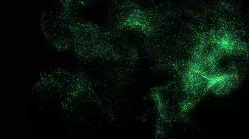 Fluxo de partículas brilhantes