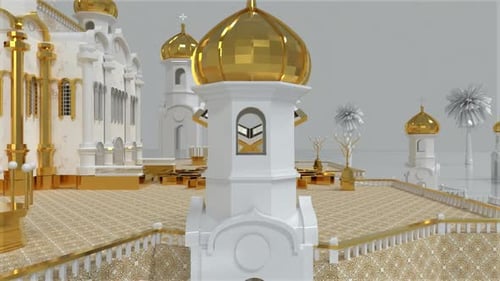 3D Mosque With Al Quran
