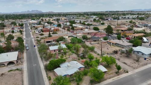 Aerial View of Homes in a Suburban Neighborhood