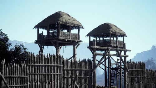 Medieval Wooden Gate of a Knight's Castle