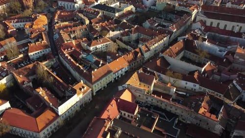 AERIAL Vilnius Historical Old Town, Lithuania