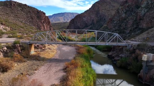 Aerial view of Salt River and canyons, United States.