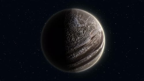 Abstrakte realistische runde Kugel des Weltraumplaneten mit einer Steinreliefoberfläche