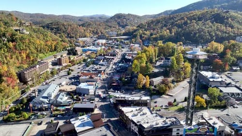 empuje aéreo sobre Gatlinburg, Tennessee