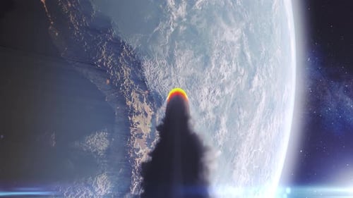 Asteroid brennt in Richtung Erdatmosphäre