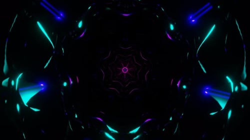 Enchanting Visuals of a Lively VJ Loop Pulsating with a Flashing Neon Backdrop