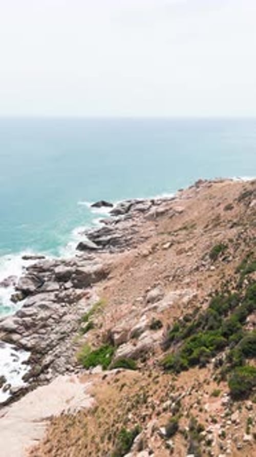Aerial View of the Coast in ThuậN Nam in the Afternoon.