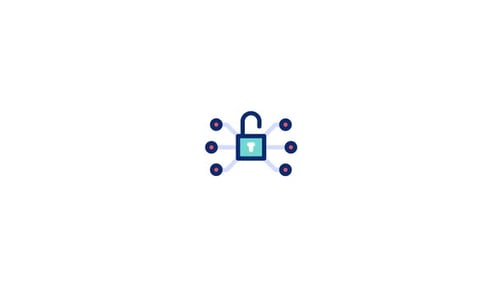 Animated Secure Network Padlock Icon Animation