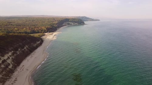 Flying Above the Beautiful Wild Beach in Bulgaria