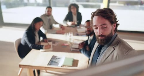 Business Meeting in Modern Urban Office