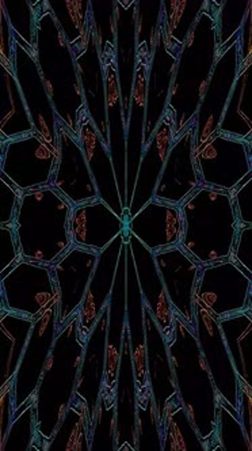 Glowing Abstract Geometric Kaleidoscopic Pattern Loop