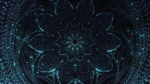 Blumen-Animationshintergrund mit blauen Partikeln