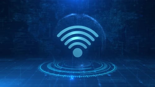 Animated Futuristic Wi-Fi Symbol Connection Reveal