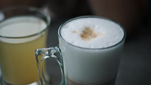 Latte Close Up Cafe Table