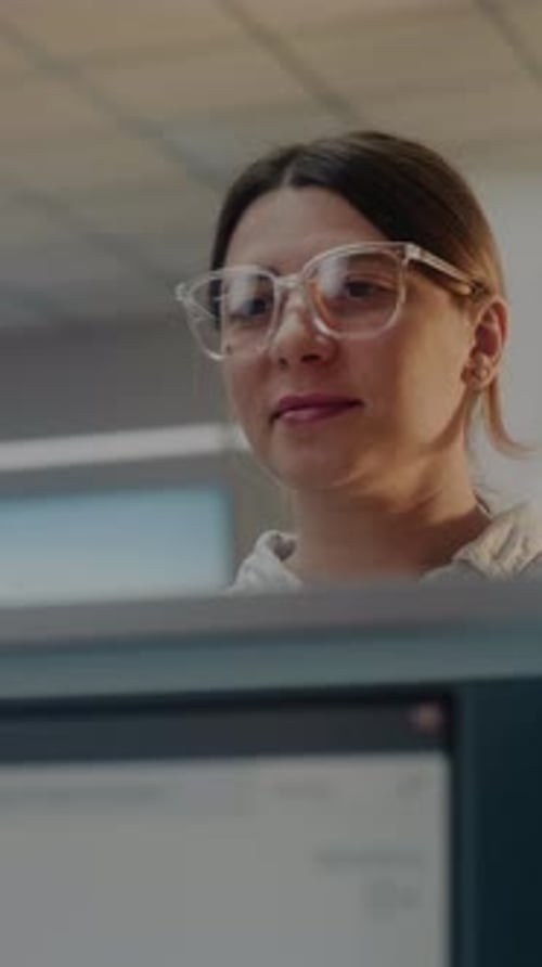Airport Checkin Counter Woman Giving Passport and Airplane Ticket to Airline Agent