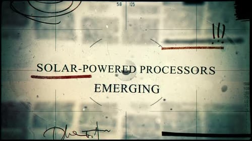 Solar Powered Processors Emerging Newspaper Style Headline Titles