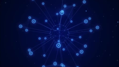 Futuristic Digital Network Connection Abstract Loop Background