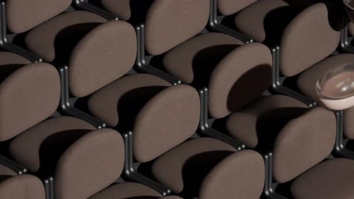 Colorful Balls Bouncing on Cinema Seats Wall Animation