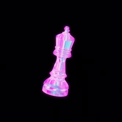 Animated Chess of King balloon Iridescent 02