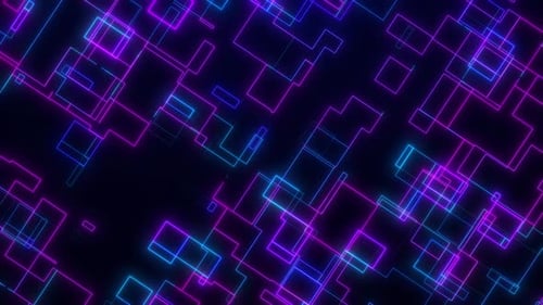 Holograma abstracto 3D. Cibermalla digital en el espacio virtual, conexión de alta velocidad, big data