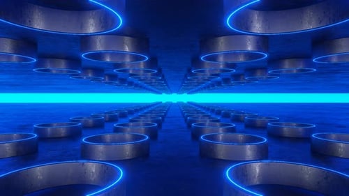 Animation for presentation, glowing background for a party. Camera movement through luminous concret