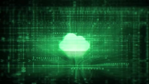 Wolkensymbol mit futuristischem HUD-Bildschirm