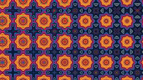 Vibrant Decorative Mandala Kaleidoscope Pattern Loop Background