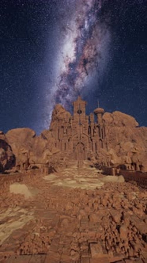 Bright Milky Way Above Rocky Landscape